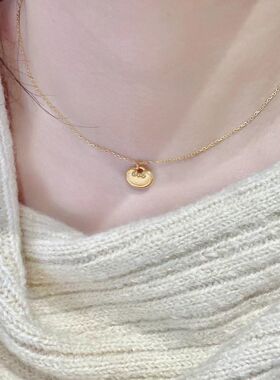 法国CoopKoop新款金色祥云小元宝吊坠可爱迷你小锁包项链女士款