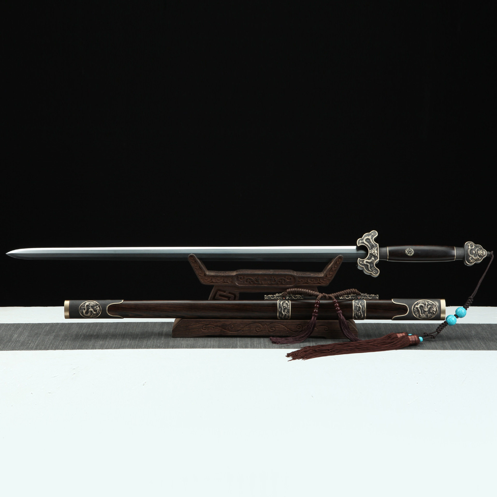 龙泉市刀剑花纹钢八面硬清剑一体传统唐剑影视长剑工艺摆件未开刃,淘宝优惠券,粉丝福利购,淘宝优惠卷