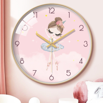 Home Clock Hanging Wall Children Room Girls Bedrooms Decoration Painting Creative restaurant Hanging Bell Living Room Free of perforated Decorative Clocks