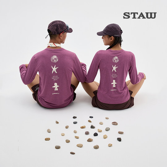 STAW Natural Force runner футболка с длинными рукавами и принтом, мужская быстросохнущая рубашка для бега, спортивной подготовки, марафона, женская футболка