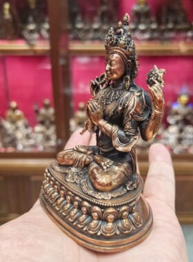四臂观音/奇木格/结热兹恰协哇/10cm紫铜佛像摆件寺庙供奉工艺品