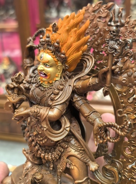 大黑天/六臂玛哈嘎拉/六臂大黑天/玛哈嘎拉/15cm紫铜佛像供奉摆件