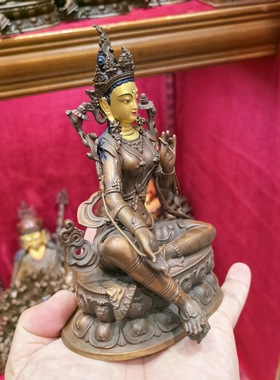 白度母/白度姆/度母/度姆/度母菩萨/23cm紫铜佛像梵天供奉摆件