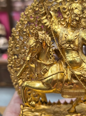 紫玛护法/紫马护法/孜玛护法/孜玛护法/12cm金铜佛像梵天佛堂摆件