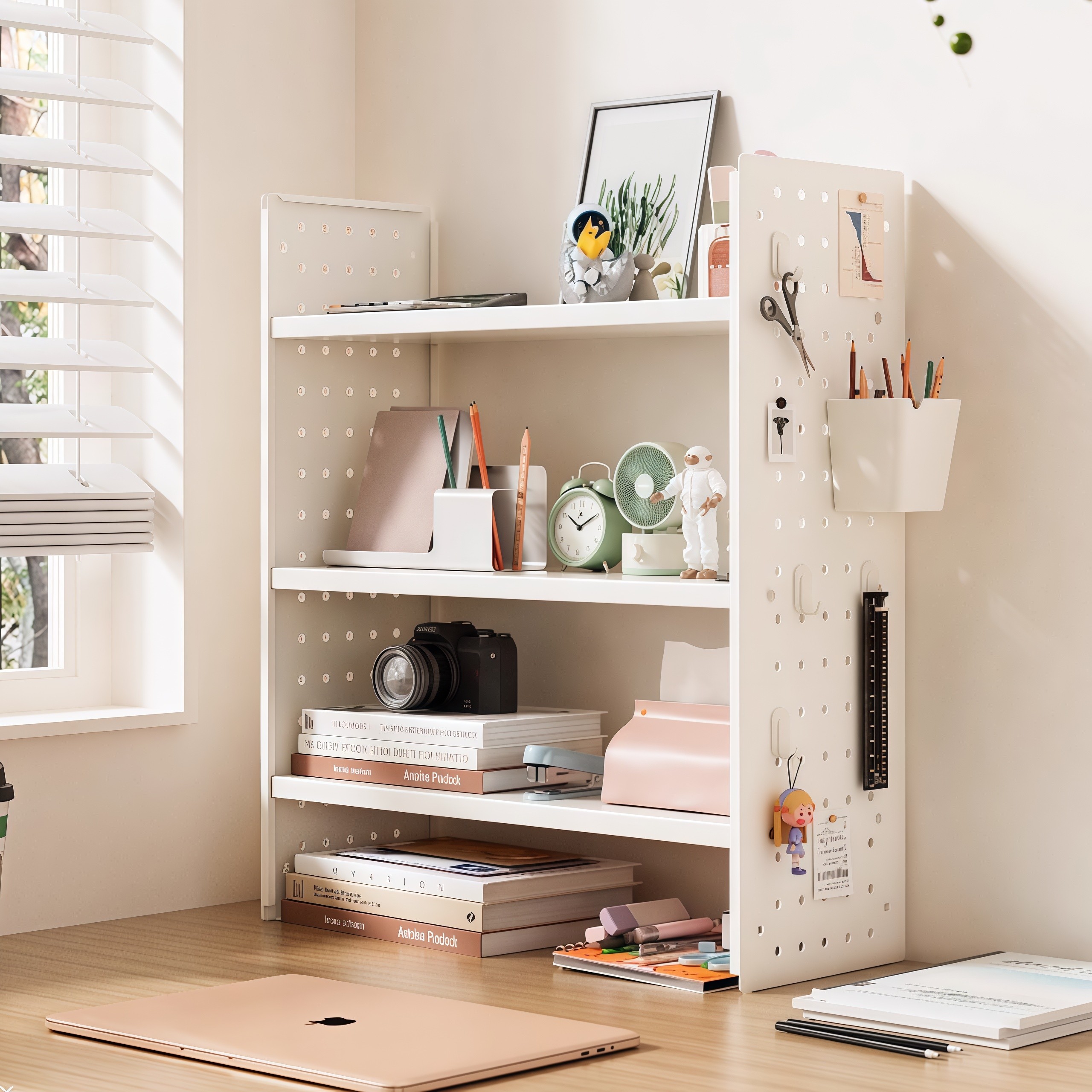 卧室桌面置物架洞洞板书桌收纳架学生宿舍免打孔多层铁艺整理架子,淘宝优惠券,粉丝福利购,淘宝优惠卷