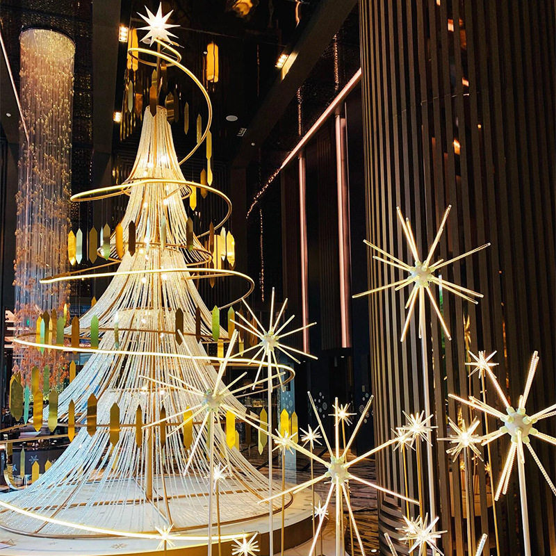 圣诞节大型铁艺框架发光圣诞树酒店商场美陈装饰户外圣诞场景布置,淘宝优惠券,粉丝福利购,淘宝优惠卷