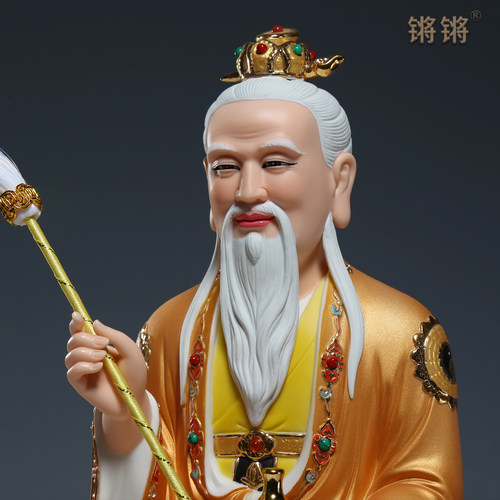 锵锵太上老君骑牛陶瓷像三清道祖道德天尊高档彩绘家居佛像摆件 - 图0