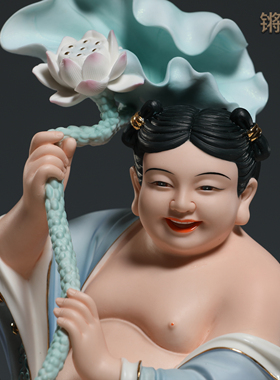 锵锵陶瓷12至16寸和合二圣神像