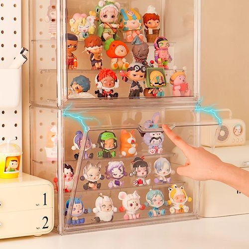 盲盒收纳展示架手办展示柜泡泡玛特摆件亚克力透明展示盒星星人 - 图2