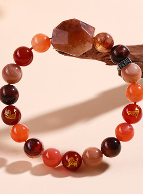 跨境批发天然水晶多宝生肖三合手链新中式本命年黑金超随形男女