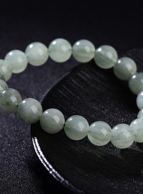 跨境蓓蓓福  天然绿兔毛圆珠手链 绿兔毛晶手串 绿色兔毛细发晶