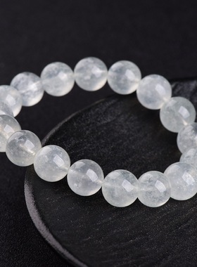 跨境蓓蓓福水晶 天然白体草莓晶手链 白色草莓晶手串草莓籽水晶