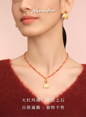 樱花粉小吉象链女款春夏新款项链