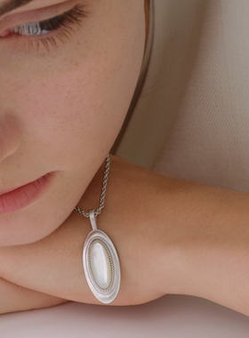 Neverfar美拉德风虎眼石毛衣项链