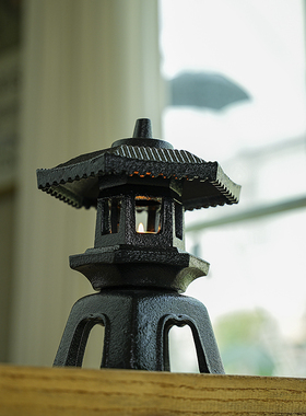 sungmor 庭院铸铁复古雪见灯烛台落地灯香炉家用香薰宫灯摆件配件