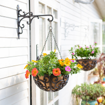 Sungmor European-style cast iron Process hanging hanging basket 2 flower baskets Home Decorative Gardening Iron Art Courtyard Wall-hanging