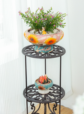 Sungmor铸铁欧式复古花盆架