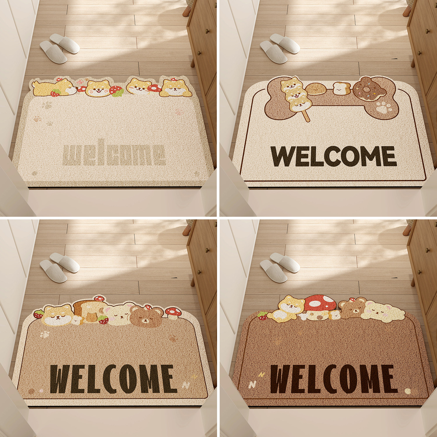 Entrance door floor mats, door entry mats, cuttable wire loops, entry door mats, light luxury, high-end exterior non-slip carpets
