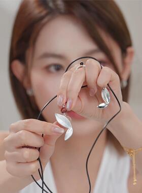 秋叶蝶皮绳项链绑带锁骨链