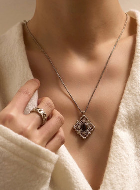 吟絮虎眼石长款项链女小