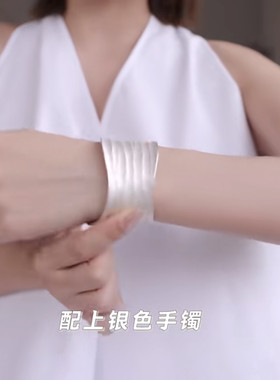 手工肌理叶脉百搭夸张手环