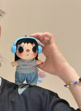 日本ULALOV牛仔风小玉yuy包包挂件漫画小人毛绒公仔玩偶背包挂饰