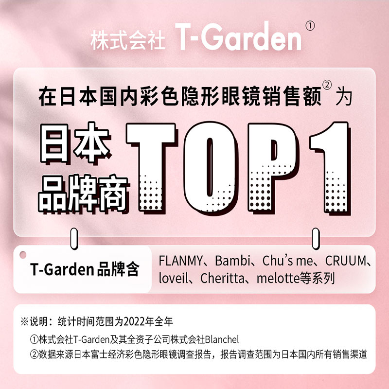 chusme美瞳女月抛2片告白特调彩色隐形眼镜小直径T-Garden-图3