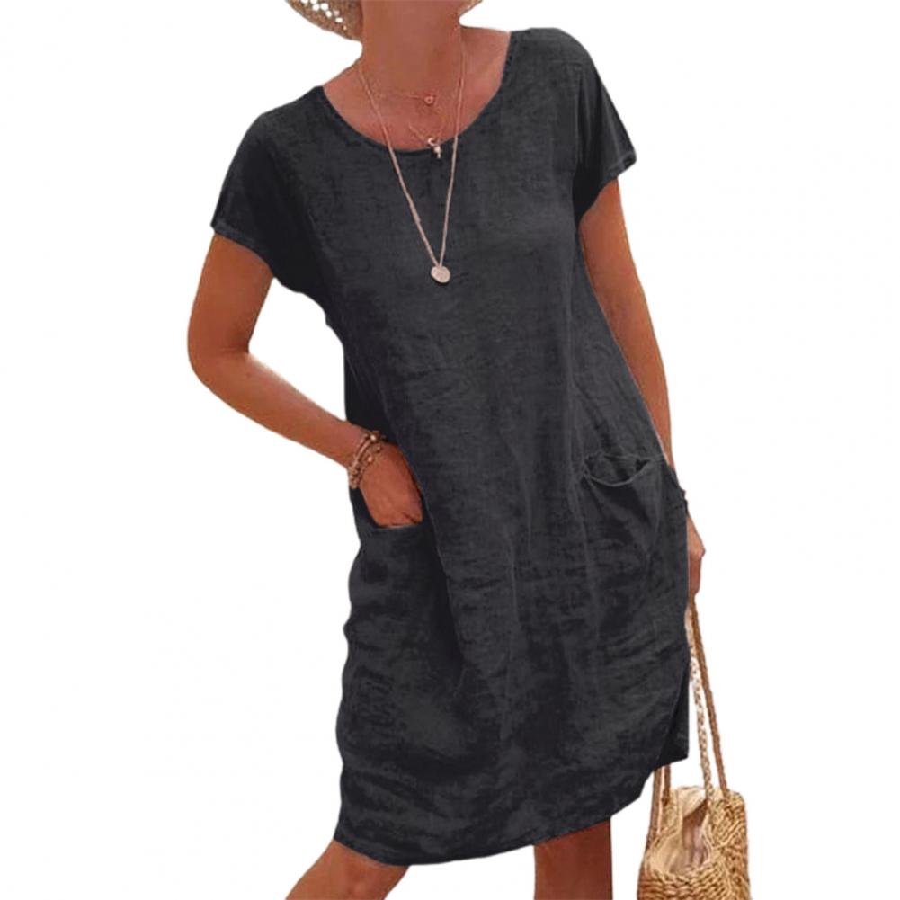 for Daily Wear Loose Mini Dress Lady Work Dress 5XL连衣裙 - 图2