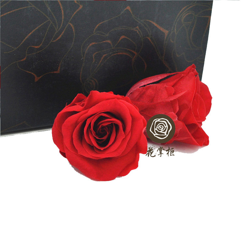 情人节永生花保鲜A级3-4cm白色玫瑰花婚礼告白礼物diy钥匙扣车挂