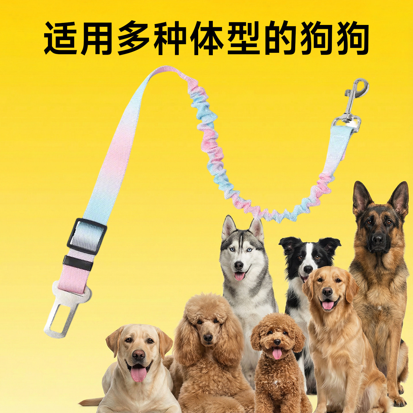 狗狗安全带车载安全扣弹力牵引绳可调节小狗坐车神器边牧比熊专用,淘宝优惠券,粉丝福利购,淘宝优惠卷