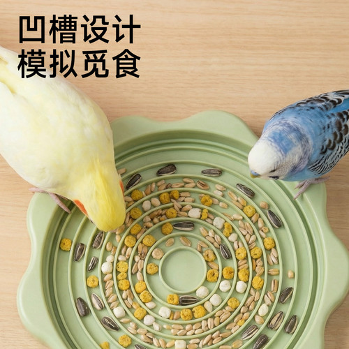 鸟食盘鹦鹉觅食盘防溅防打翻玄凤虎皮小太阳觅食垫食盒喂食器用品 - 图1