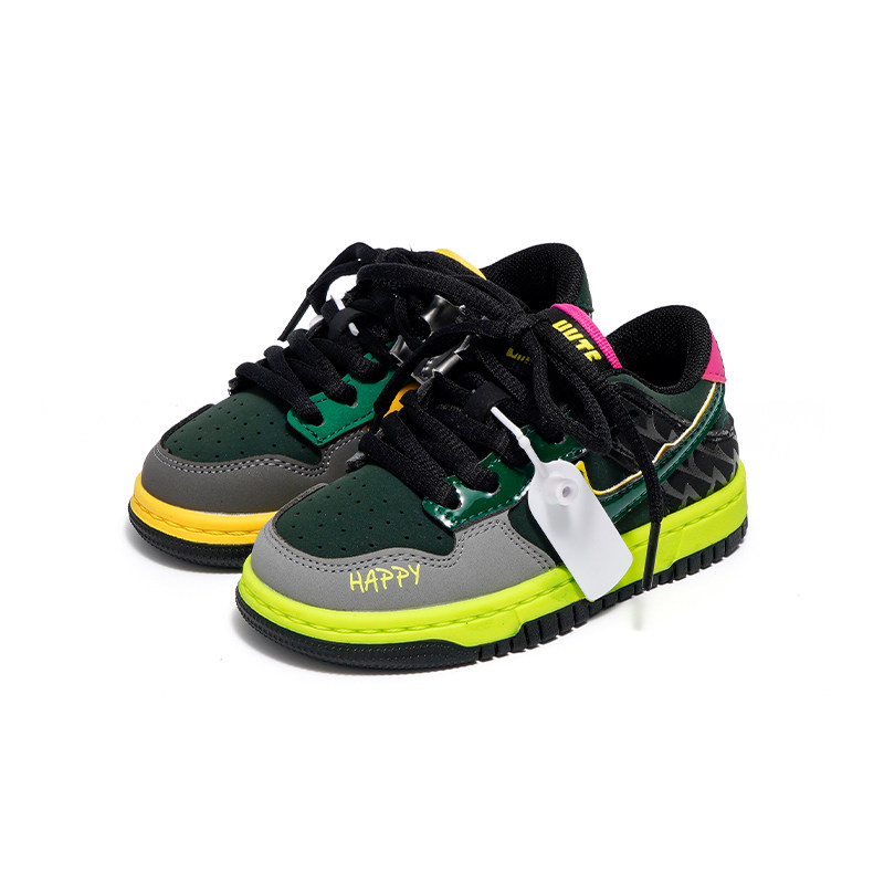 儿童鸳鸯板鞋2025秋新款女童运动鞋真皮男童低帮鞋子软底中大童鞋,淘宝优惠券,粉丝福利购,淘宝优惠卷