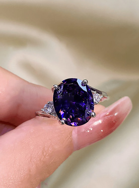 新款新款几何克拉人工锆石戒指感