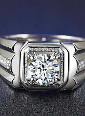 新款男士大钻戒50分男戒锆石戒指