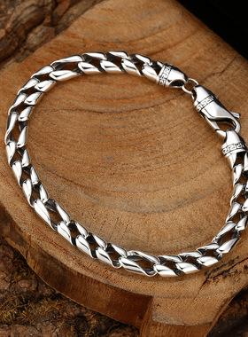 新款复古国风潮光面回纹古巴手链