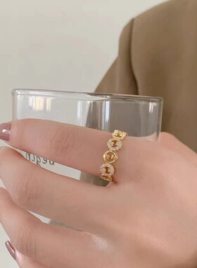新款圆圈可调节戒指女款轻奢小众