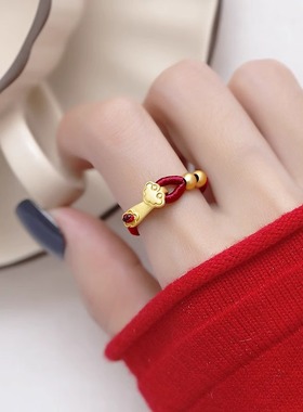 红绳如意戒指男女同款复古国风新