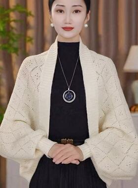 高档针织开衫秋冬外搭上衣女加厚