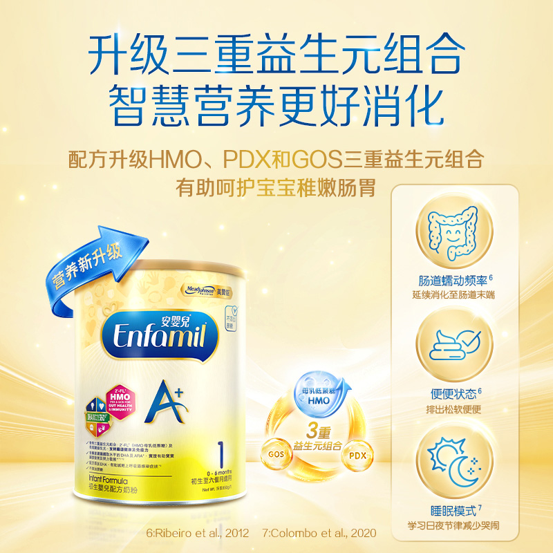 香港版美赞臣A+1段奶粉婴幼儿配方0-6个月进口enfa安婴儿一段850g - 图1