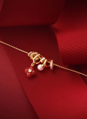 新年鸿运四叶草红色毛衣链