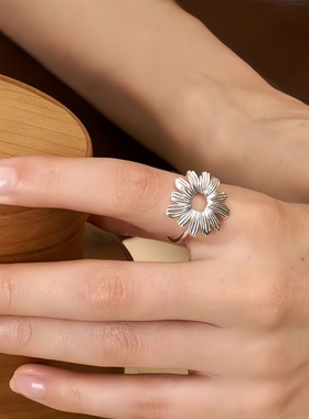 雏菊绣线戒指雏菊开口指环