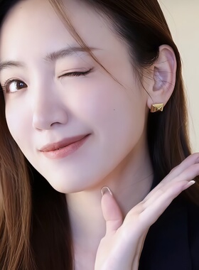 小钱包耳饰百搭气质休闲通勤耳立体方形质感新款耳钉女