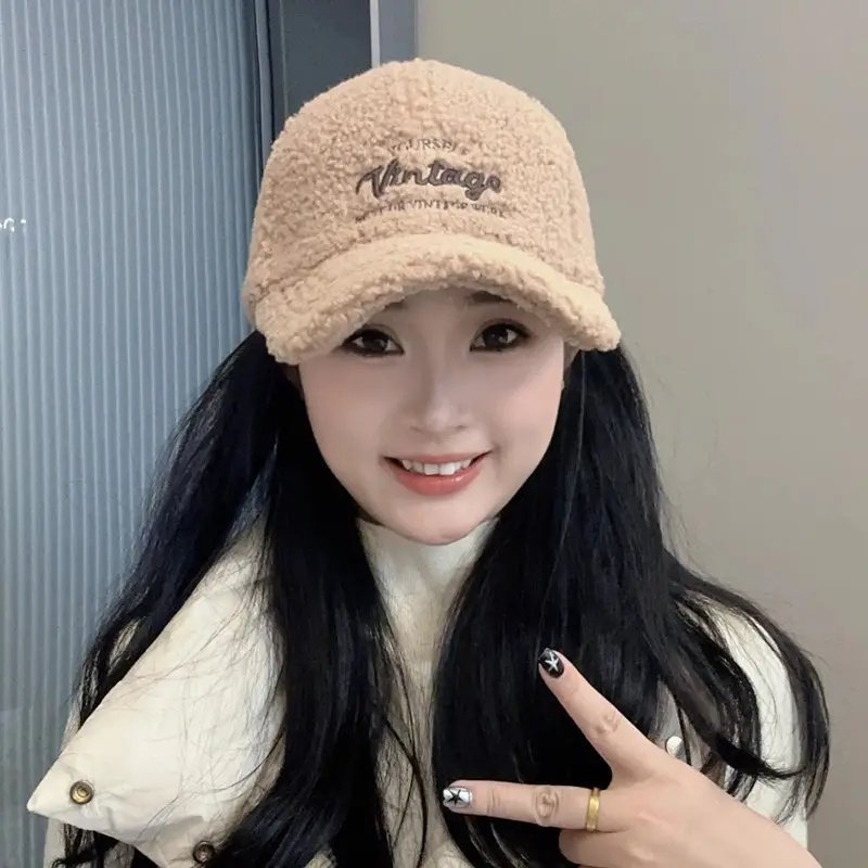 帽子女2025新款爆款洋气棒球帽大头围显脸小帽子女秋冬毛绒鸭舌帽,淘宝优惠券,粉丝福利购,淘宝优惠卷