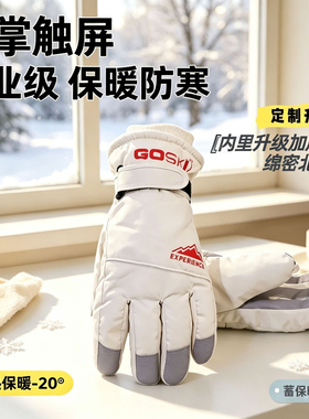 手套登山骑行防风防寒防水加厚保暖可触屏骑行防寒滑雪手套