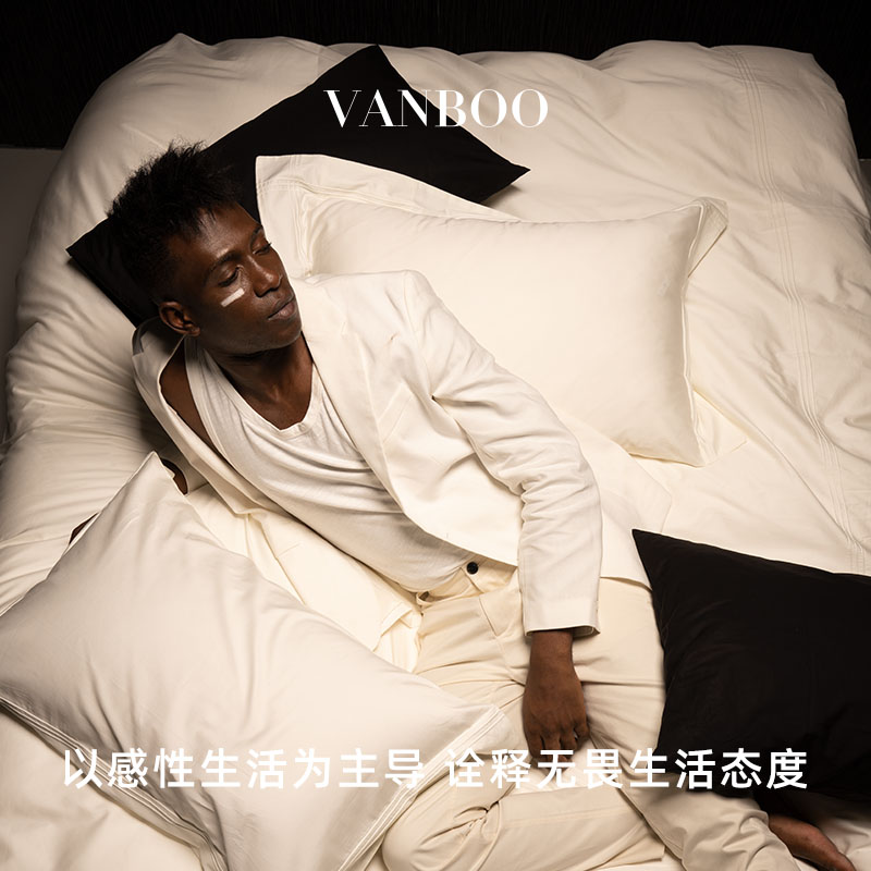 VANBOO黑欲之毒四件套純棉貢緞輕奢床品床上秋冬被子被套被罩床單_vanboo旗艦店_床上用品