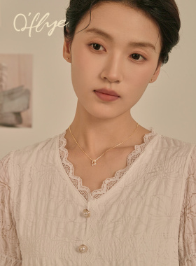 oflye高级感法式复古S925纯银项链女小众锁骨链轻奢颈链配饰新款
