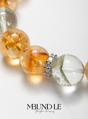 摩邦珠宝路路生花-黄塔晶绿幽灵水晶手链百搭礼物