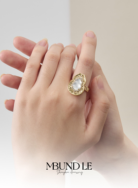 摩邦珠宝皆如愿暗纹白色葫芦戒指 时尚气质新款节日礼物