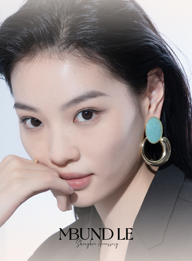 摩邦珠宝绮遇·尼斯蓝-耳环百搭气质复古女款耳钉明星同款