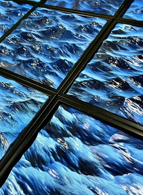 纯手工制作上色黑海海浪装饰挂画简约海浪工艺书桌装饰雕刻礼物